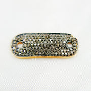 DC956. Diamond Sterling Silver Oval Connector with Gemstone